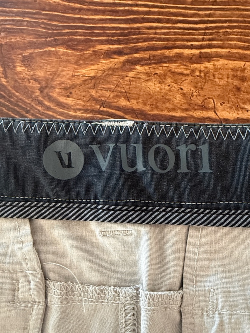 Vuori Aim Shorts 34” — Light Stone Beige Flat Front Performance Shorts - Picture 2 of 6